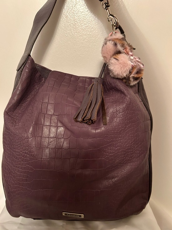 Coach Handbags - Coach Avery Embossed Croc Hobo Bag, Authentic Coach charm added.